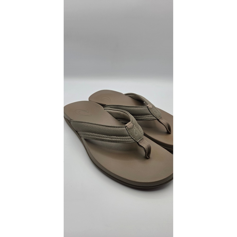 OluKai Maha Men's Sandals 12 Clay/Clay Brown Flip Flop Recovery Beach Comfort - Picture 11 of 11